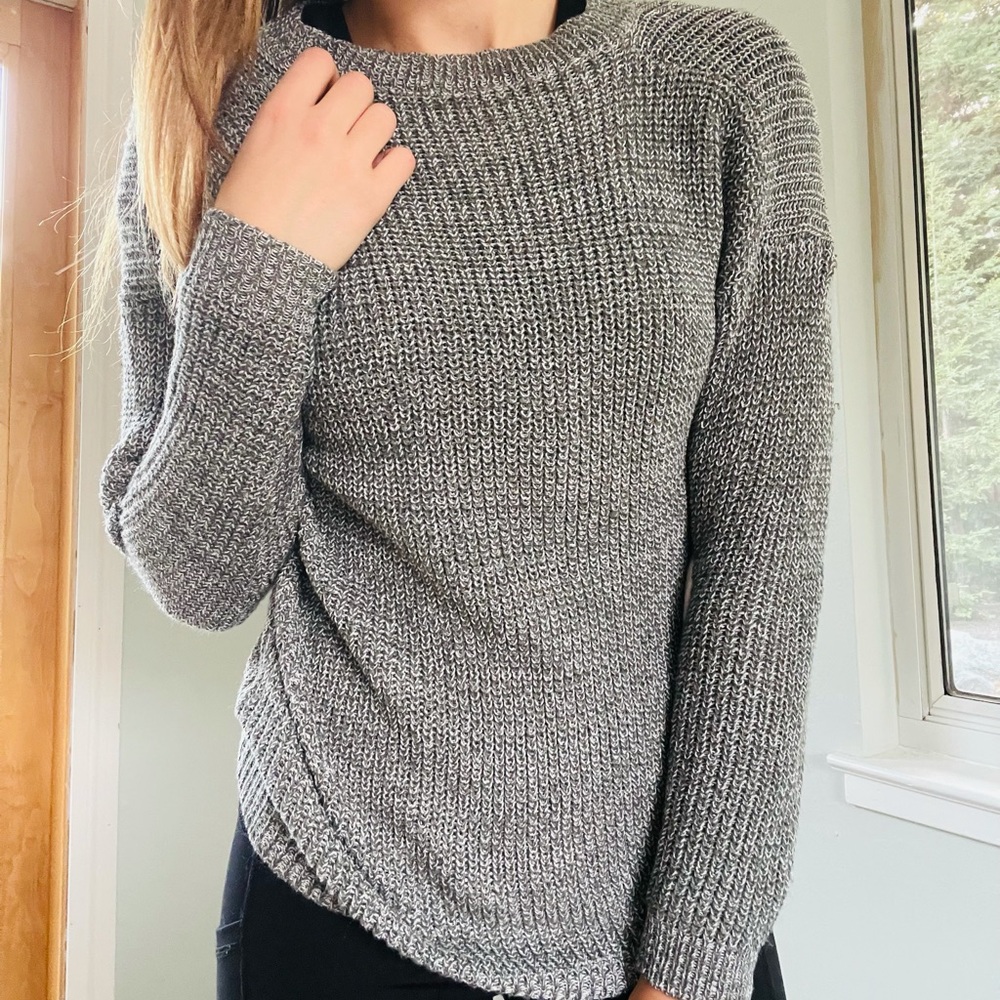 Cozy winter sweater in grey